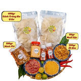 Combo Bánh Tráng Dẻo Bơ Muối Sặc Ớt Rim & Hành Phi (Loại Lớn)
