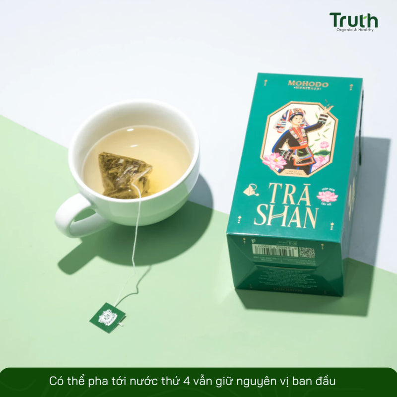 Trà Shan Ướp Sen Tây Hồ - Trà Sạch Hữu Cơ Túi Lọc - 30g