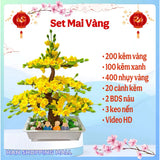 Set nguyên liệu làm hoa Tết kẽm nhung đầy đủ phụ kiện - Diy