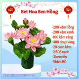 Set nguyên liệu làm hoa Tết kẽm nhung đầy đủ phụ kiện - Diy