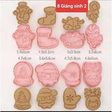 Khuôn Nhấn Cookies 3D Giáng Sinh / Gấu Capybara Dễ Thương