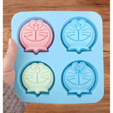 Khuôn Silicon 4 Ngăn Hình Doraemon 6,3cm
