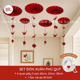 [Tết 2027] Set Quạt Giấy Đỏ Đón Xuân