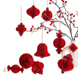 Set 5 Đèn Lồng Giấy Xếp Đỏ
