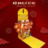 Bao Lì Xì Popup 3D Cao Cấp Tết Bính Ngọ 2026 (6 cái)