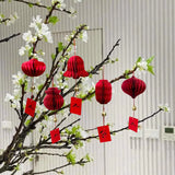 Set 5 Đèn Lồng Giấy Xếp Đỏ