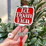 Liễn Gỗ Vải Dạ Tết Đoàn Viên – Set Liễn Treo Tết 2027 Trang Trí