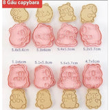 Khuôn Nhấn Cookies 3D Giáng Sinh / Gấu Capybara Dễ Thương
