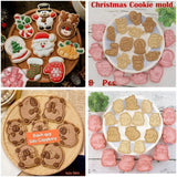 Khuôn Nhấn Cookies 3D Giáng Sinh / Gấu Capybara Dễ Thương