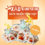 Xâu Bánh Tráng Sate Muối Tôm Hạt 10 Bịch Minii