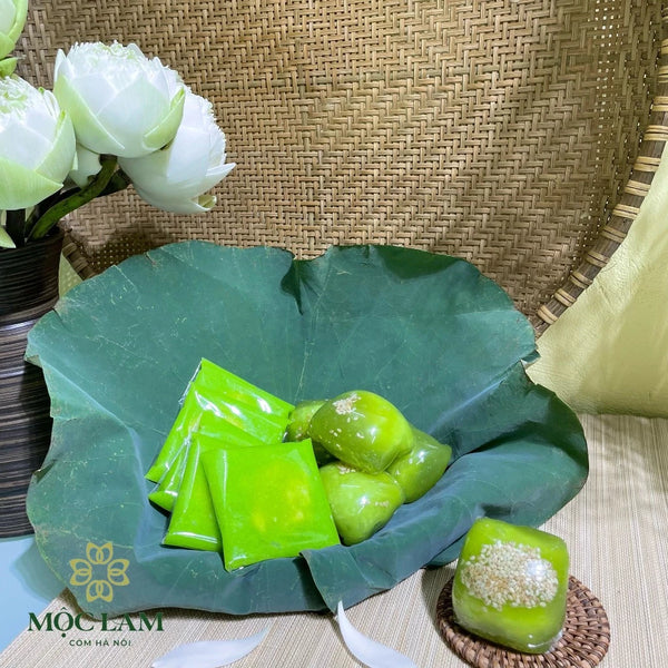 Bánh Cốm Truyền Thống - Mộc Lam Ít Ngọt Dễ Ăn (Hộp 10 chiếc + Tăng kèm túi quà + Thư ngỏ)