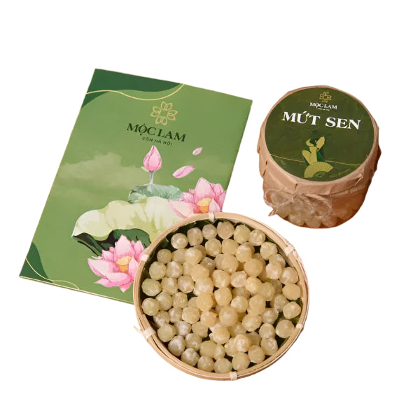 Mứt Sen Trần Cổ Truyền 250g ( Đóng hộp - Tặng kèm túi quà - Thư ngỏ )