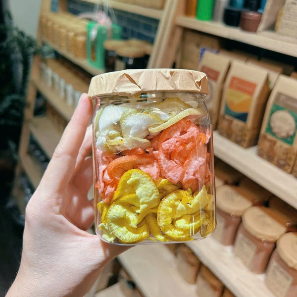 Vỏ Bưởi Sấy Dẻo 3 Vị Truyền Thống, Chanh Dây và Xí Muội Sấy 250g