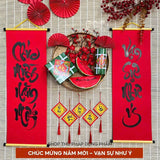 Câu đối tết ông đồ viết tay giấy nhung