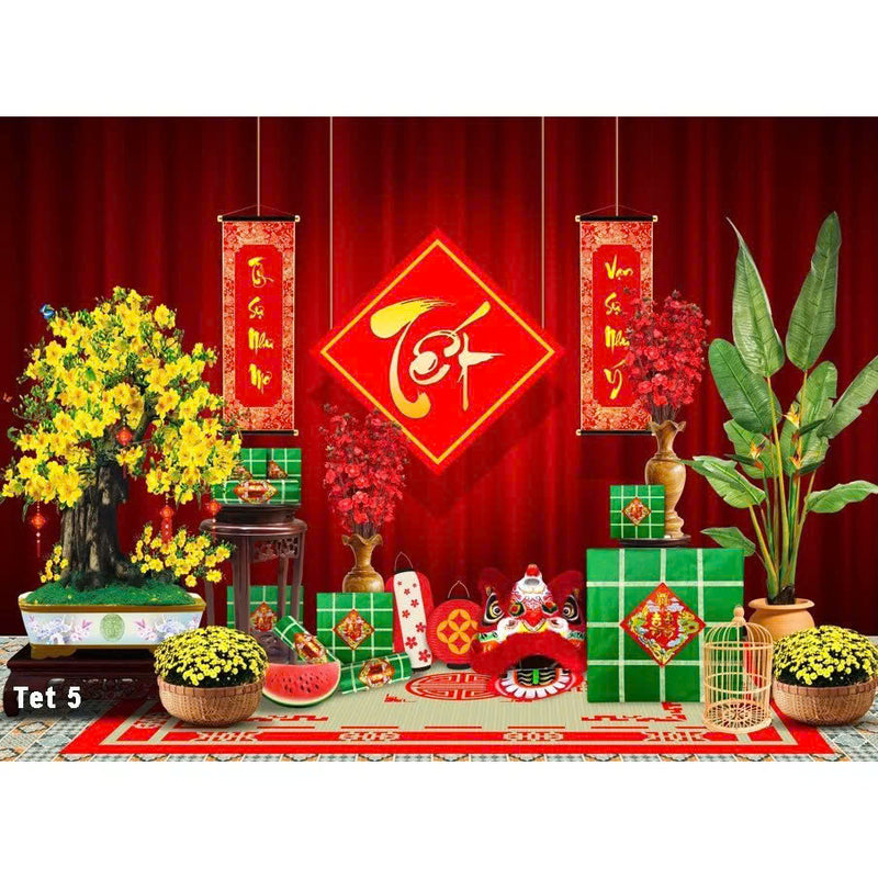 Tranh vải tết Ất Tỵ 2025 Decor trang trí tết nguyên đán