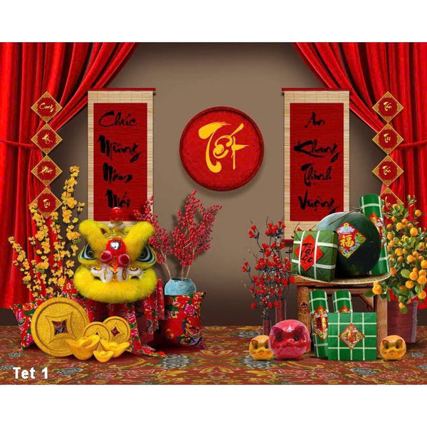 Tranh vải tết Ất Tỵ 2025 Decor trang trí tết nguyên đán