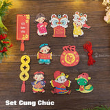 Combo 10 Phụ Kiện Treo Trang Trí Tết Độc Đáo Bằng Gỗ
