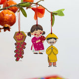 Combo 10 Phụ Kiện Treo Trang Trí Tết Độc Đáo Bằng Gỗ