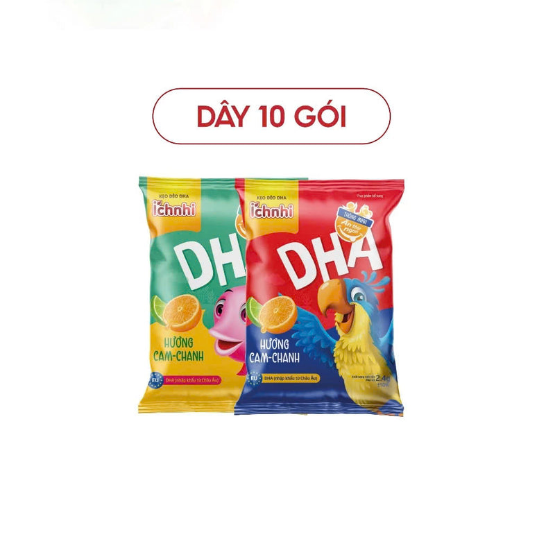 Kẹo dẻo cho bé, bổ sung canxi, vitaminc, DHA, kẽm giúp lợi khuẩn, tăng sức đề kháng, phát triển chiều cao- Dây 10 gói