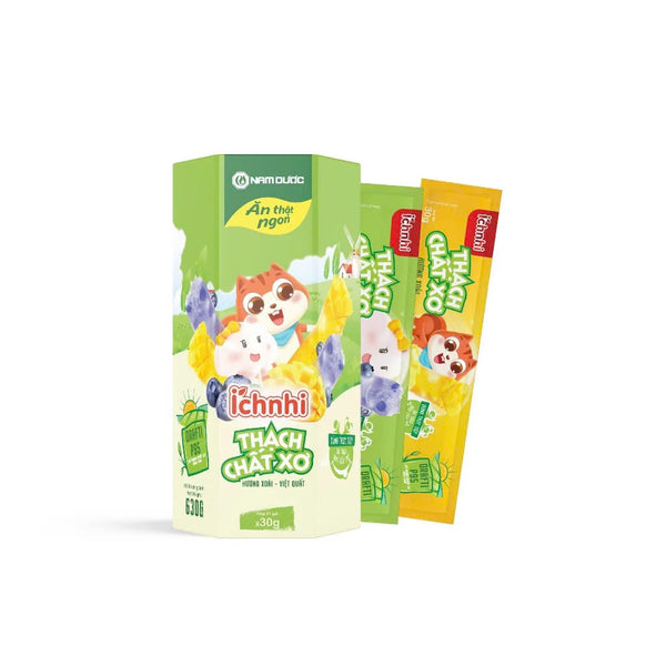 Thạch ăn ngon Ích Nhi hộp 21 túi x30 gr, bổ sung Lysine, Taurin tăng cường chuyển hóa, hấp thu tối đa dinh dưỡng