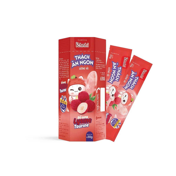 Thạch ăn ngon Ích Nhi hộp 21 túi x30 gr, bổ sung Lysine, Taurin tăng cường chuyển hóa, hấp thu tối đa dinh dưỡng