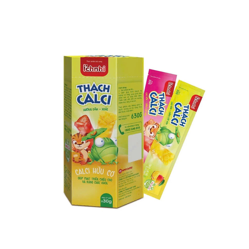 Thạch ăn ngon Ích Nhi hộp 21 túi x30 gr, bổ sung Lysine, Taurin tăng cường chuyển hóa, hấp thu tối đa dinh dưỡng