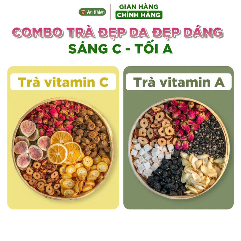 Trà sáng C tối A đẹp da An Nhiên, bổ sung vitamin dưỡng da, trắng hồng rạng rỡ