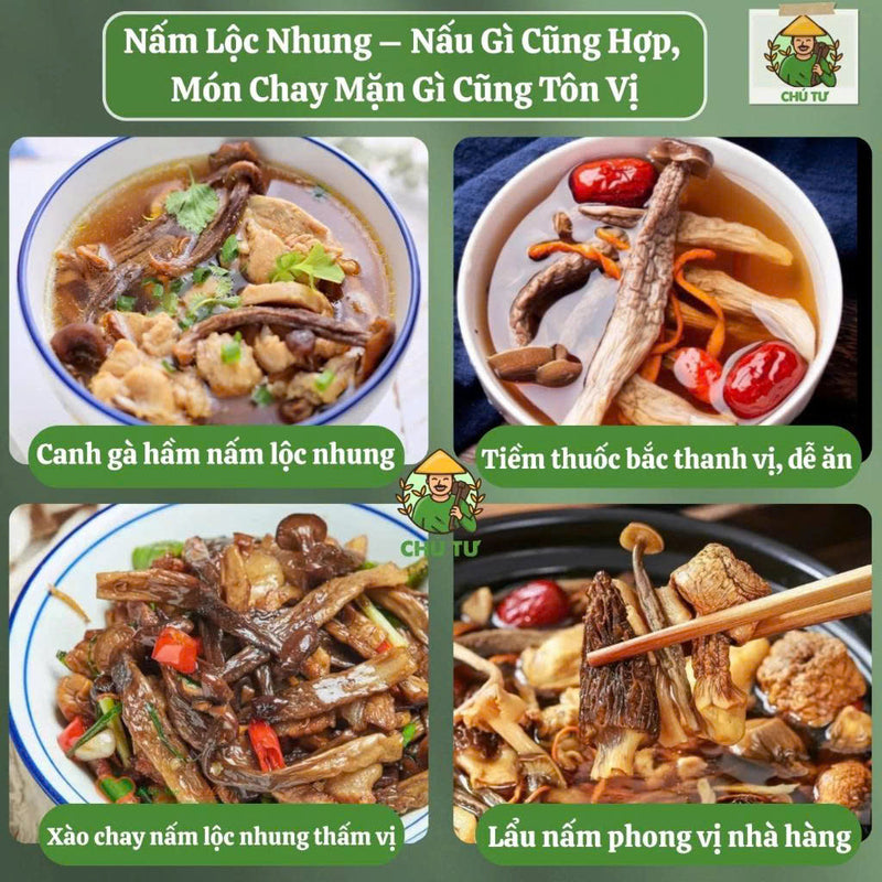 500g Nấm Lộc Nhung Khô Nguyên Cây
