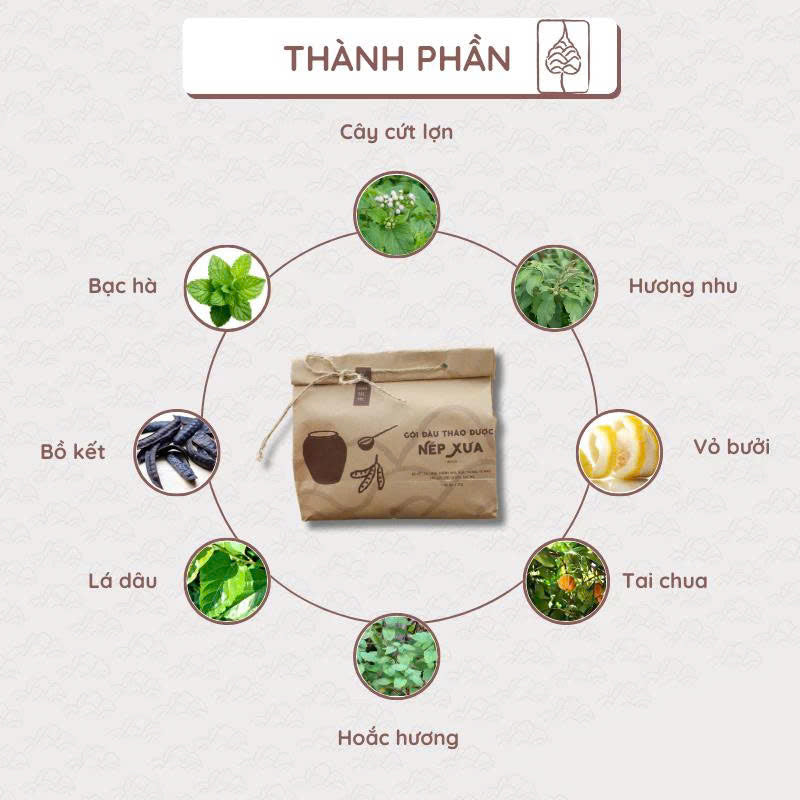 Gội đầu thảo dược Nếp Xưa VIETHERB 20gr túi lọc