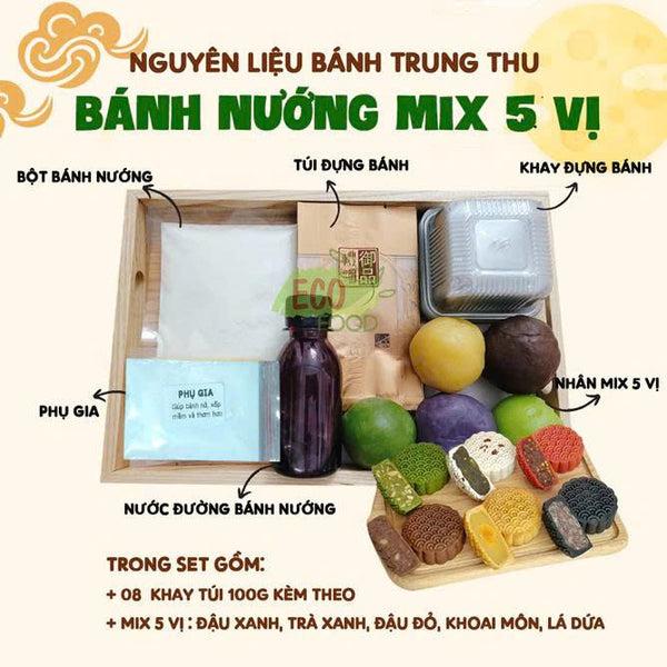 Set làm bánh Trung Thu Mix 5 vị