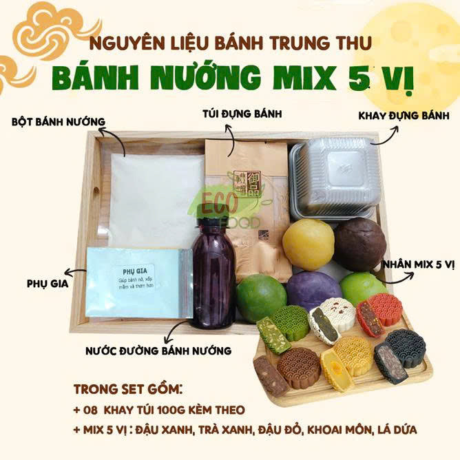 Set làm bánh Trung Thu Mix 5 vị