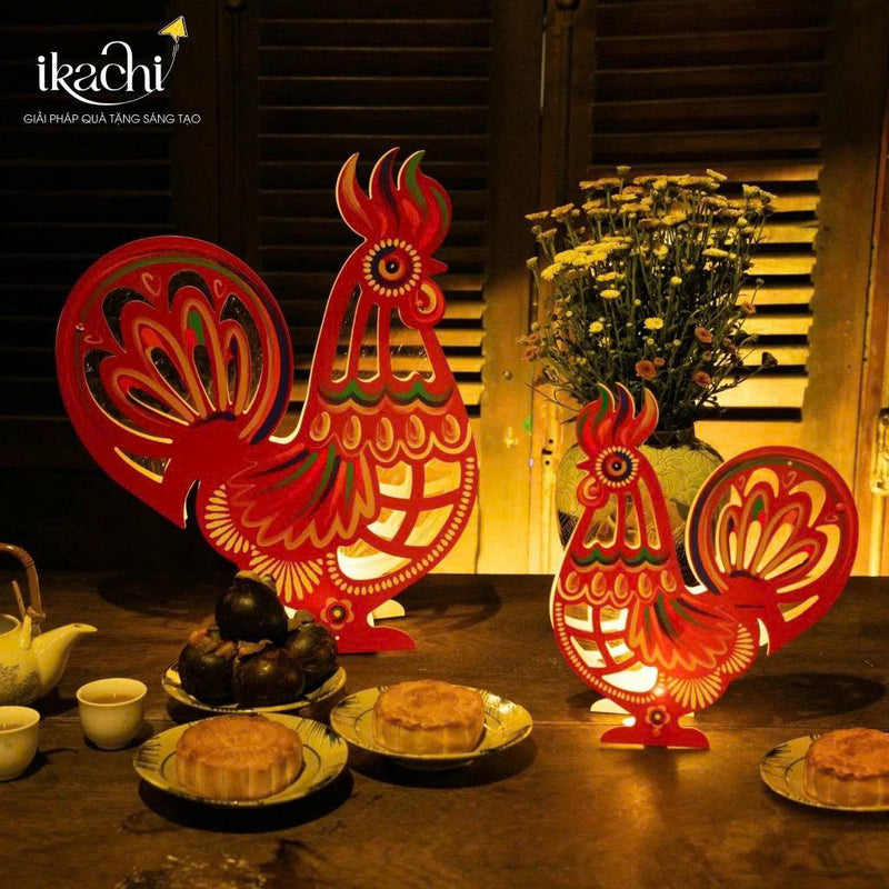 Lồng đèn trang trí bằng giấy kiếng "Ký ức tuổi thơ" (size 30cm)